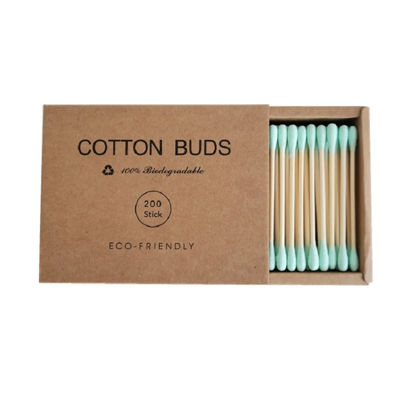 200PCS/Box Double Head Cotton Swab Women Makeup Cotton Bamboo Sticks Ears Cleaning Health Care Cleaning Tool