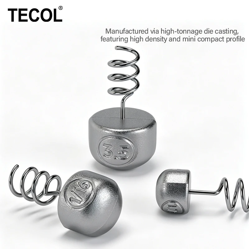 TECOL 1G 1.75G 2.7G 3.5G Spiral Spring Insert Lead Lock Pin Sinker Weight Neko Rig Rock Fishing Sinker For Soft Worm Bass lure view 4