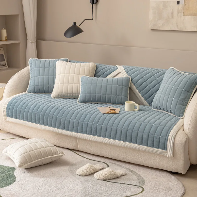 Chenille Universal Sofa Cover Non-Slip Combination Sofa Cushion L Shape Couch Towel for Living Room Protector