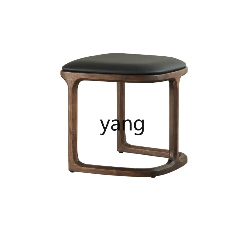 LMM black walnut cosmetic stool household solid wood small stool living room low stool