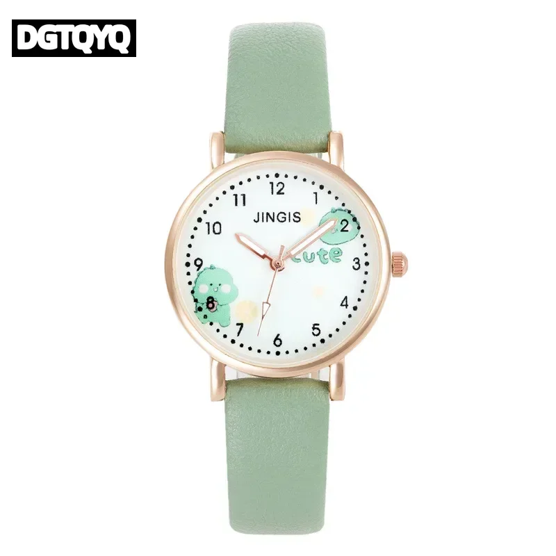 New Casual Girls Wristwatch Cute Leather Children's Watches Students Cartoon Pink Clock Gift Kids Watch relojes para niños