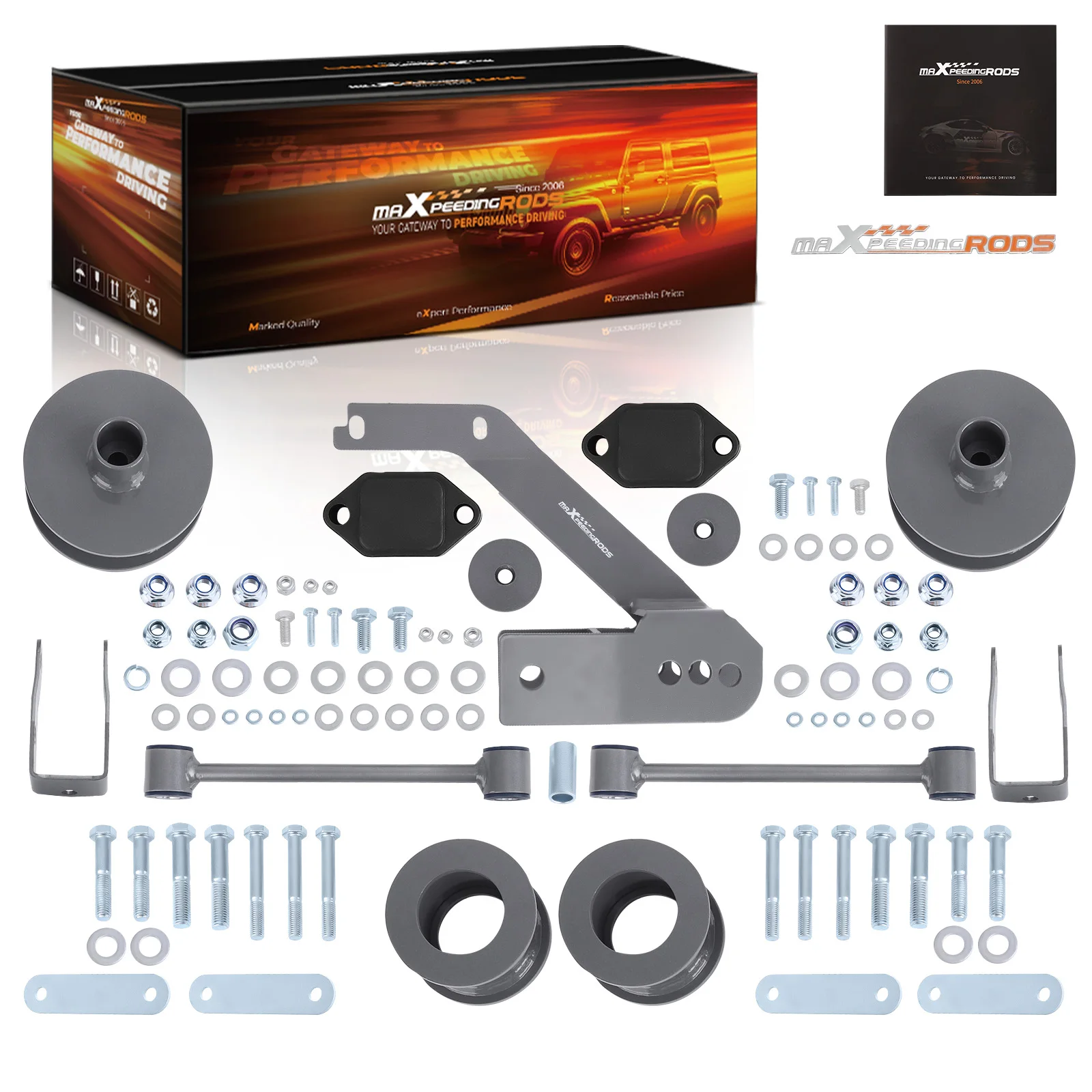 

MaXpeedingrods 2.5 Inch Leveling Lift Brackets Kit for Jeep Wrangler JK 2007-2018 Powder-coated
