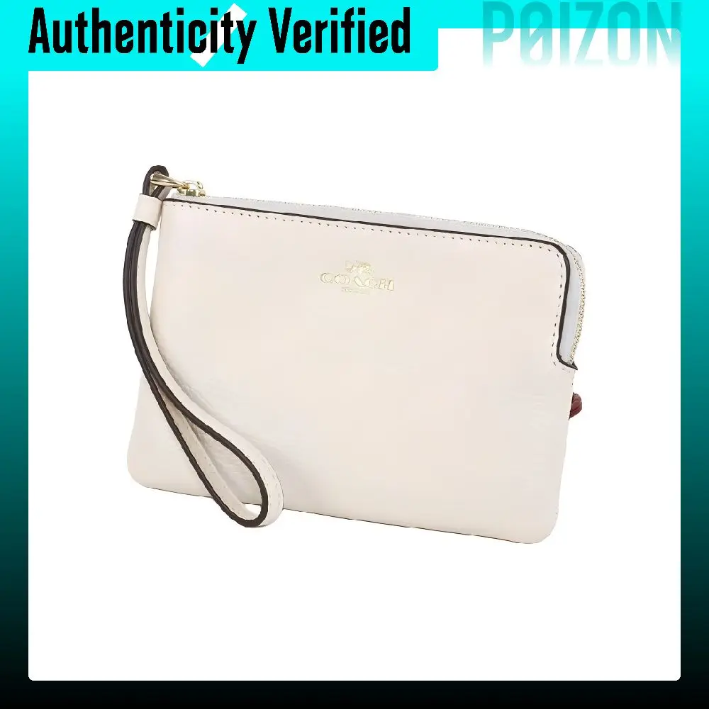 COACH Corner Zip Cow Leather Wrist Clutch Small Women's White CP483-IMCHK view 4
