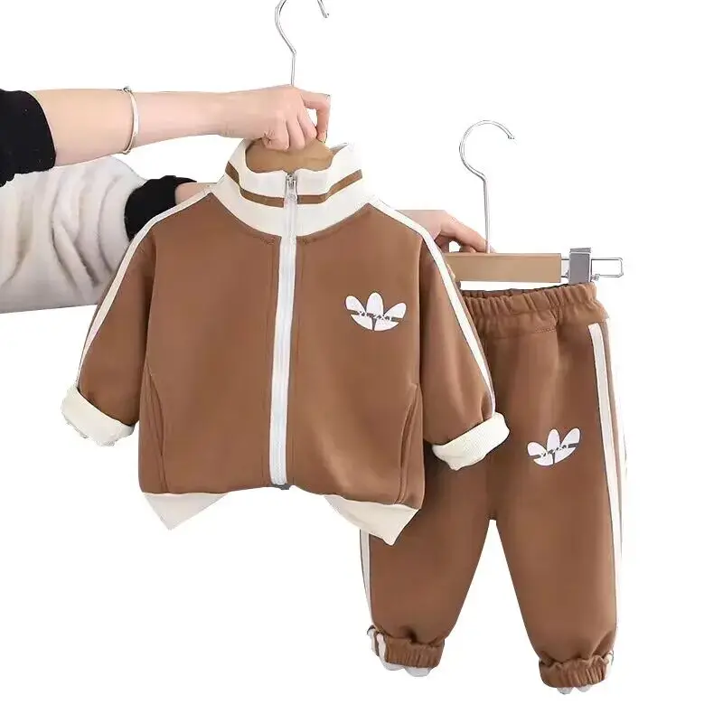 Kids Boys Jacket Suit Spring Autumn Clothing Children\'s Fashion Sportswear Suit Children\'s Clothing Girl Baby Top Pants 2PCS