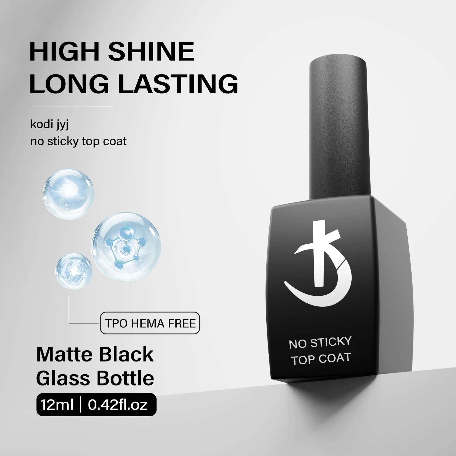 KODI JYJ 12ml No Wipe Top Gel Wholesale Super Bright No Sticky Top Coat uv Gel Nail Polish Nails Art Wear-resistant Top Gellac