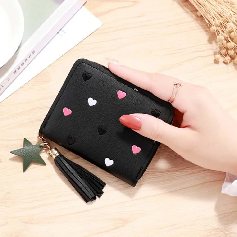 Lady Fashion With Zipper Money clip PU Leather Coin Purse Mini Coin Purse Tassel Wallet Money Bags Money Clip