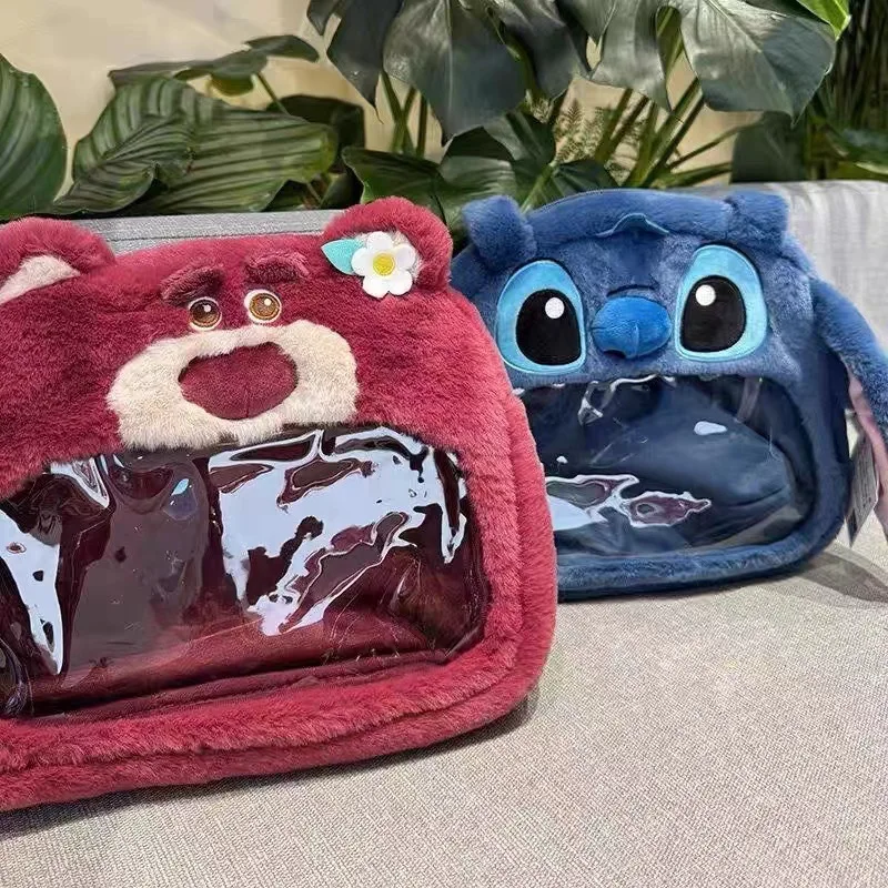 Disney Stitch Lotso Shoulder Bag Backpack Cute Anime Girl Plush Cartoon Kawaii Knapsack Student Bag Packet For Girl Gifts