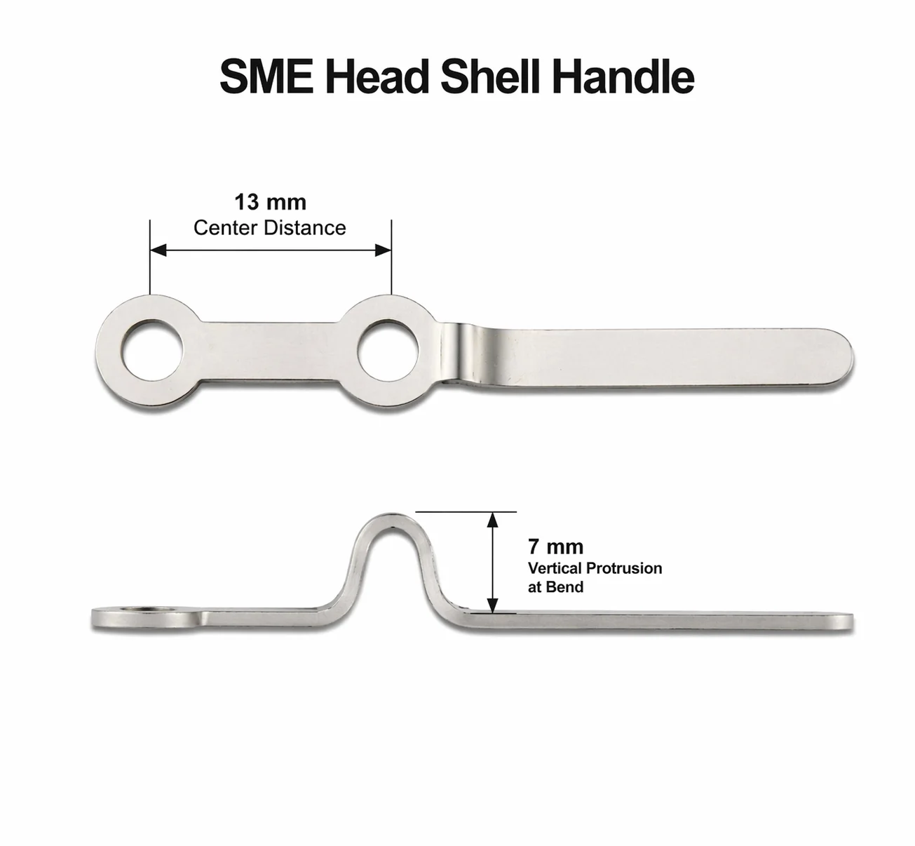 Turntable Headshell Handle Stainless Steel 7mm Lateral Extension Phono Cartridge Arm Control Accessories