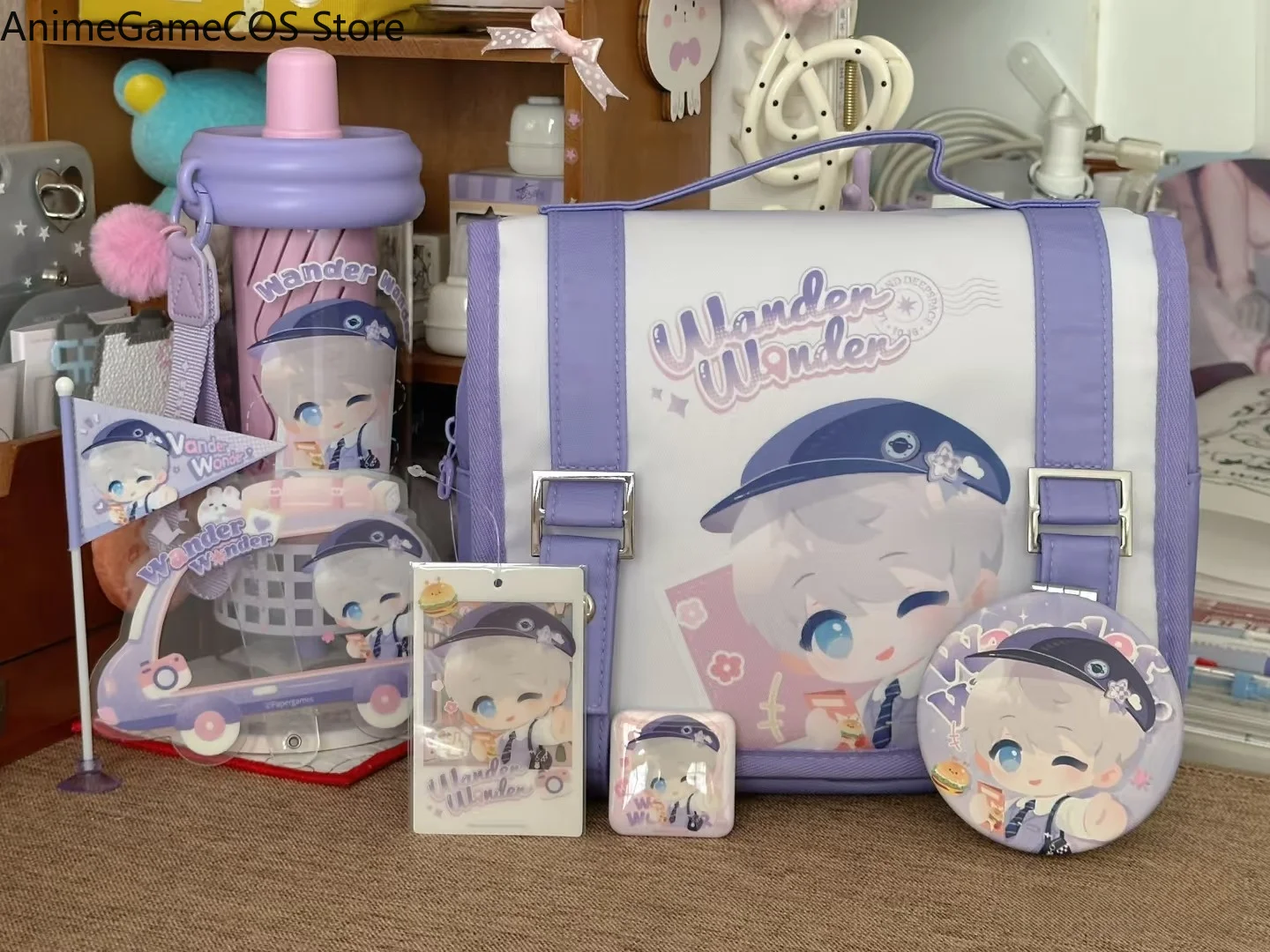 Anime Official Love and Deepspace Wander Wonder Xavier Travel Mug Toiletry Bag Badge Ornaments in Stock