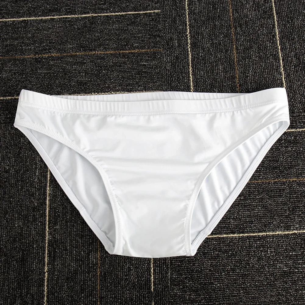 Sexy Mens Panties Ice Silk Skin-friendly Soft Briefs Solid Color Breathable Knickers Low Waist Underwear Elasticity Lingerie