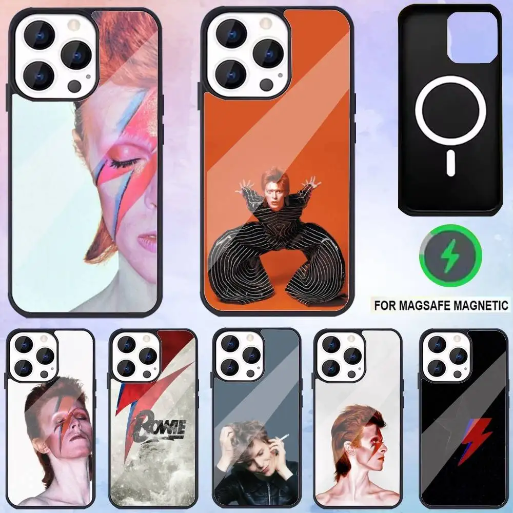 

D-David B-Bowie Singer Phone Case For iPhone17,16,15,14,13,12,11 Plus,Pro Max Magnetic For Magsafe Wireless Charging