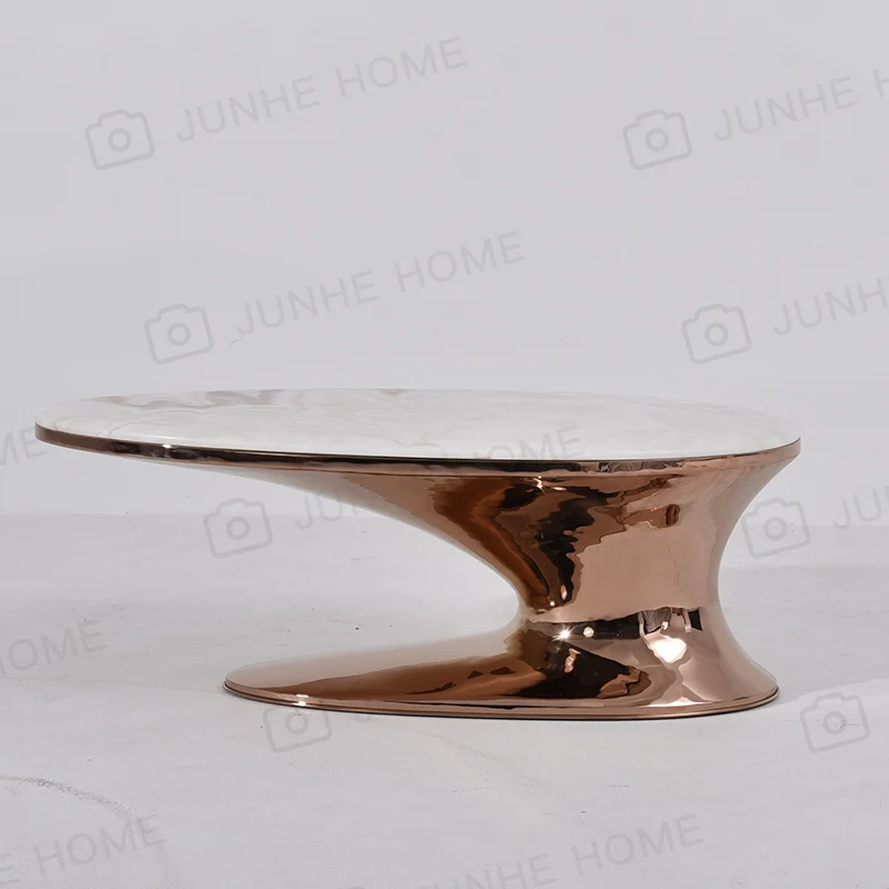 Italian light luxury natural marble coffee table, designer creative special-shaped tea table, furniture customization