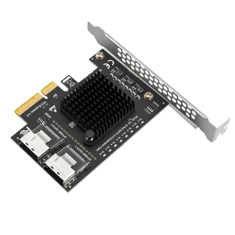 

NEW Expansion Card Riser PCIe to Mini SAS 8087 8 Port SATA 3.0 6Gbps SSD Adapter for Chia Mining PCI-E PCI Express X4 Controller