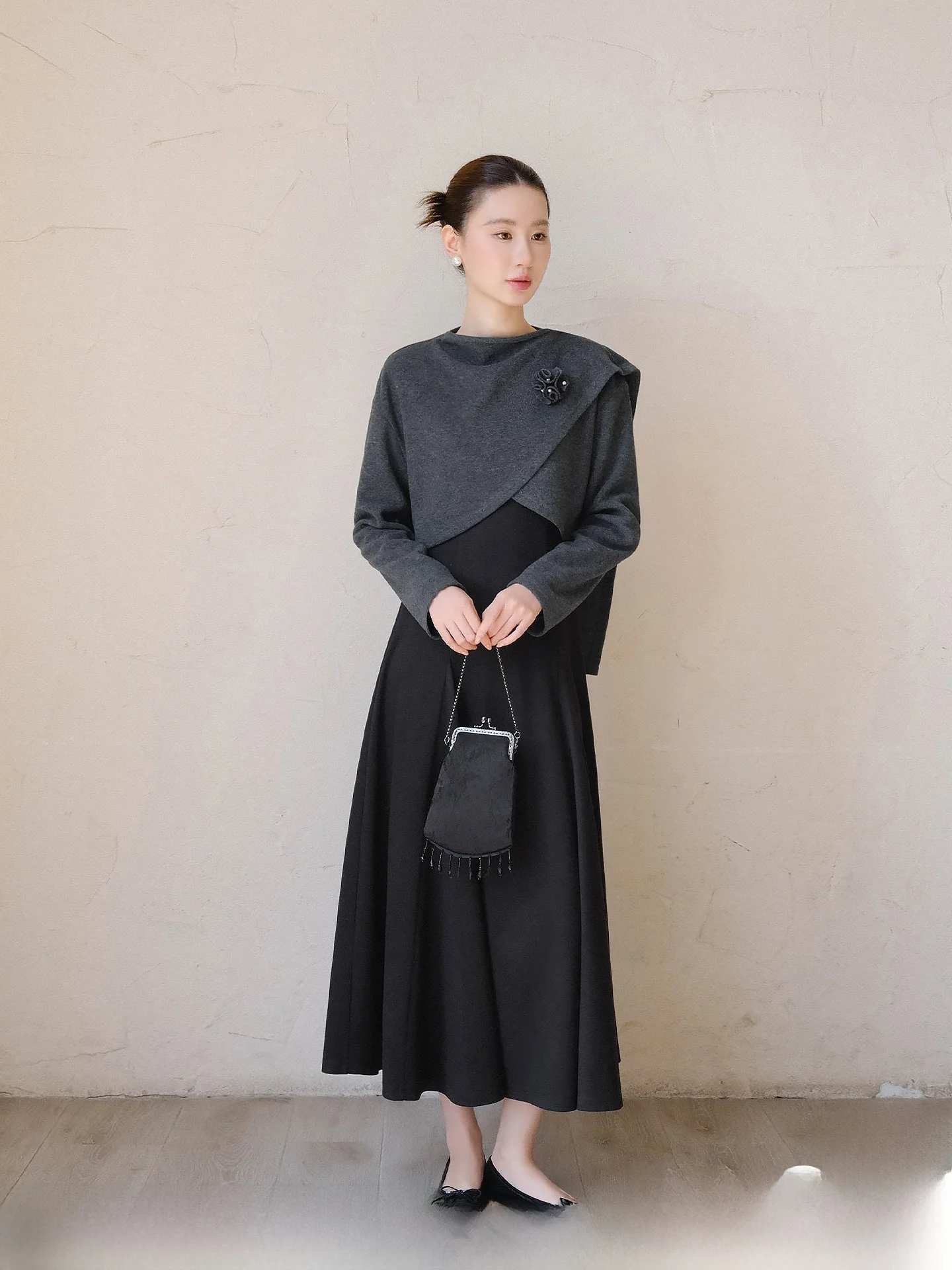 

Ele Long Sve Dr And awl Комплект из двух предметов для женщин Осень-зима Faion Высококачественная декоративная женская одежда Dr