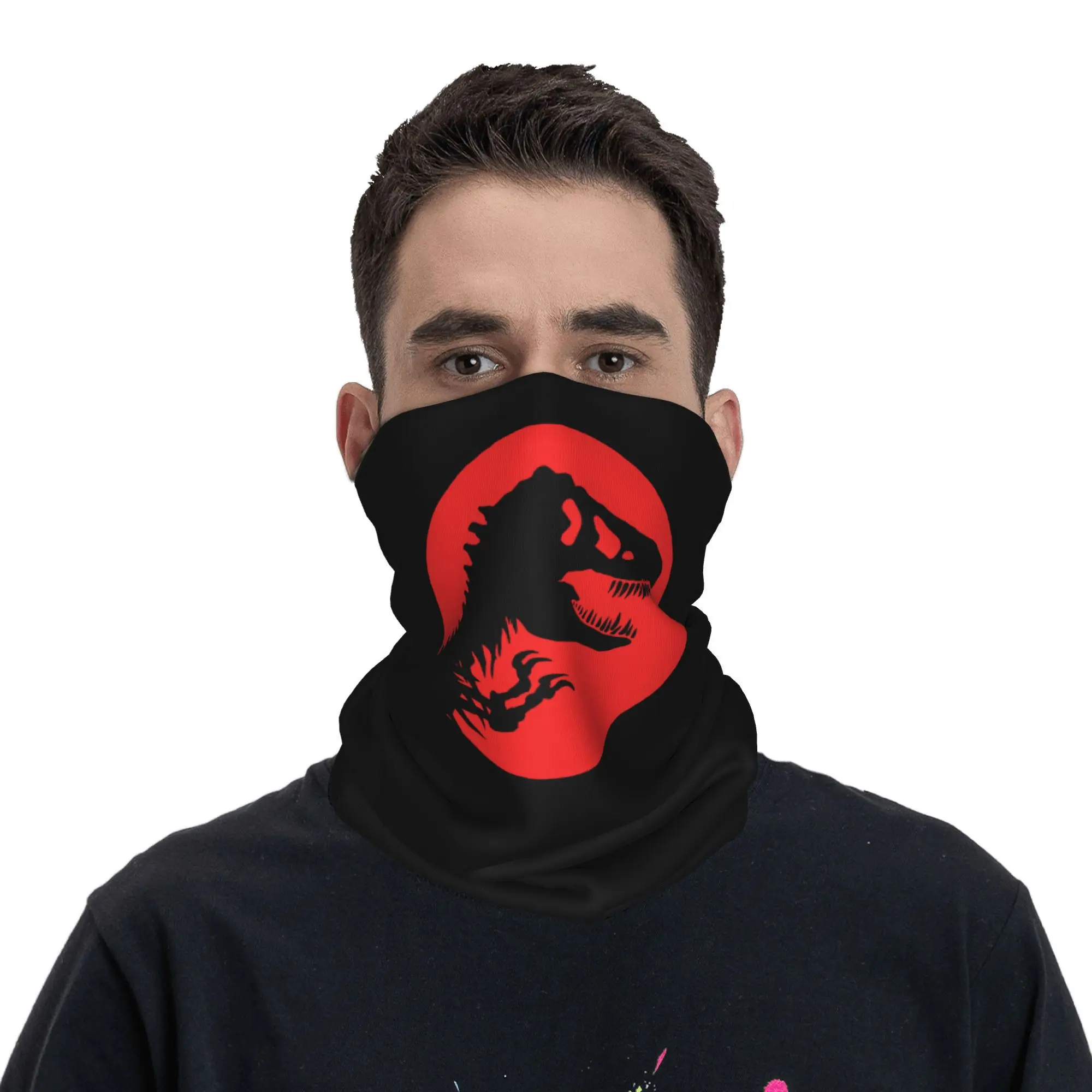Dinosaurus Jurassic Park Bandana Nekhoes Gedrukt Masker Sjaal Multifunctioneel Gezichtsmasker Rijden Voor Mannen Vrouwen Volwassen Winddicht