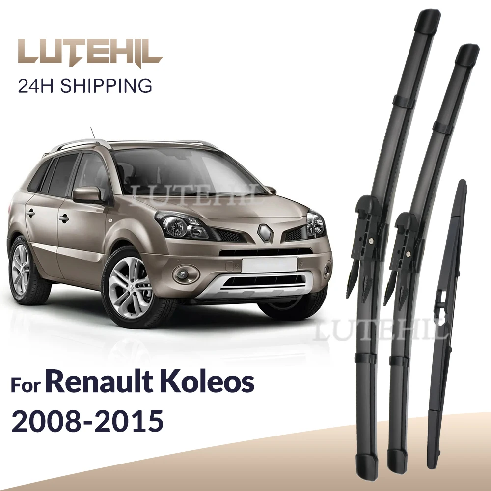 

LUTEHIL Wiper For Renault Koleos MK1 2008-2015 2009 Wiper Front & Rear Blades Windshield Windscreen Window Brushes 24"+19"+16"