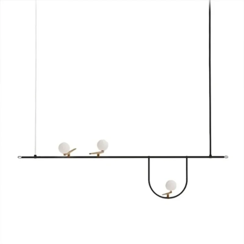

Nordic time American minimalist bird chandelier, wrought iron, restaurant, geometric chandelier