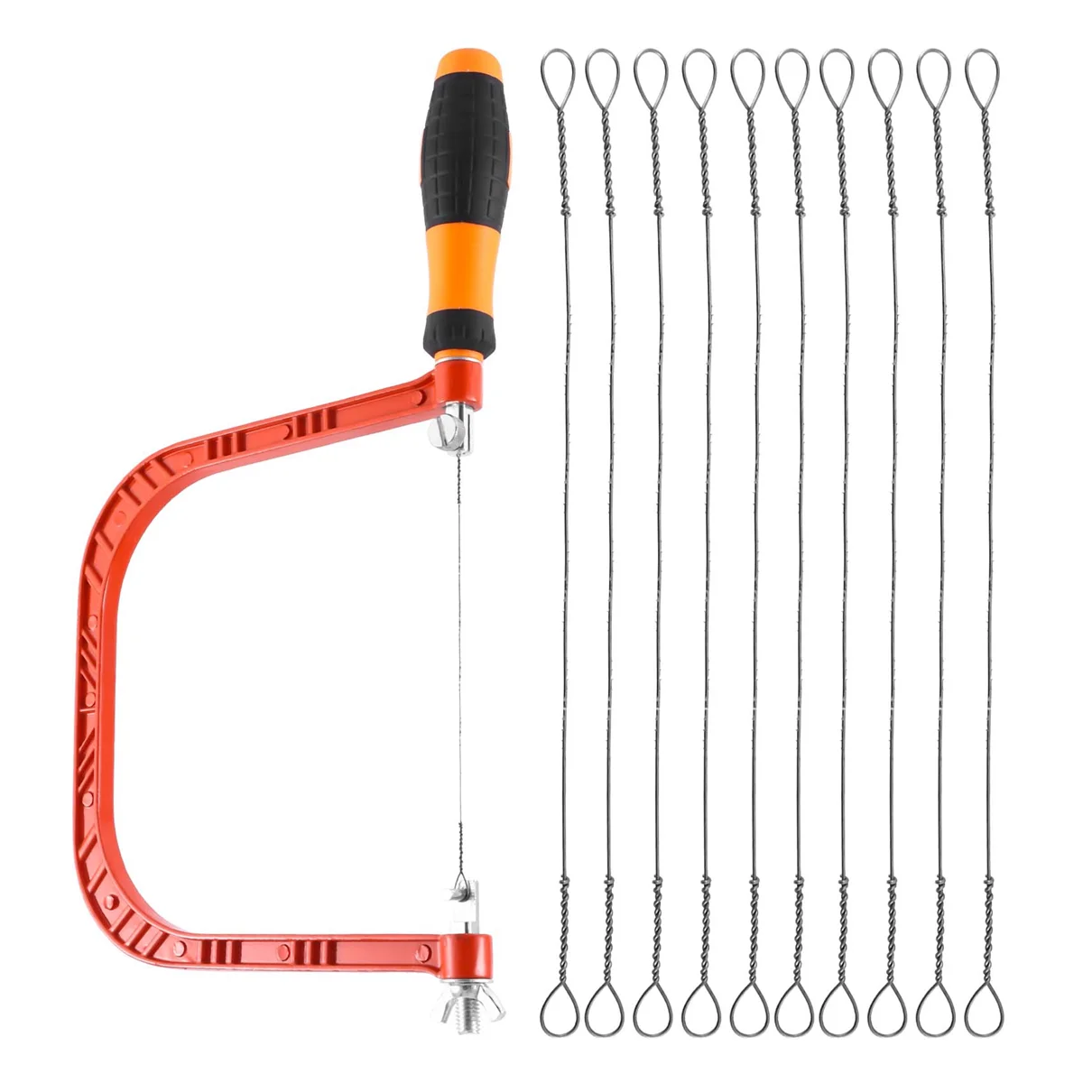 

A64Z 6 Inch Coping Saw Hand Saw, Fret Saw Coping Frame and Extra 20 Pcs Replacement Blades Set for Wood,Plastic, Rubber, Ect
