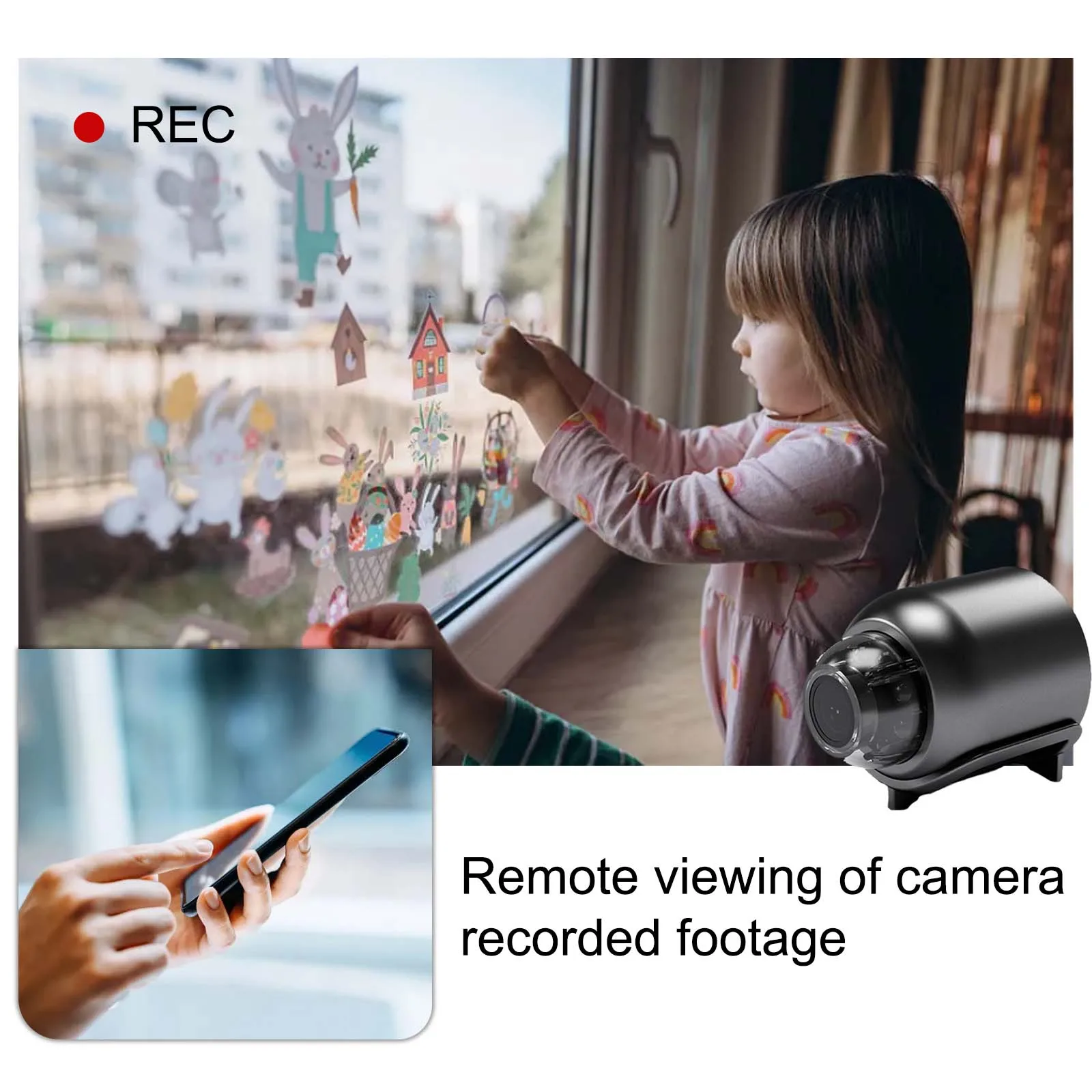 WiFi Mini Camera for Home and Office Surveillance,  Secret Camera with Remote View, Motion Detection, Recording, App, Nanny Cam