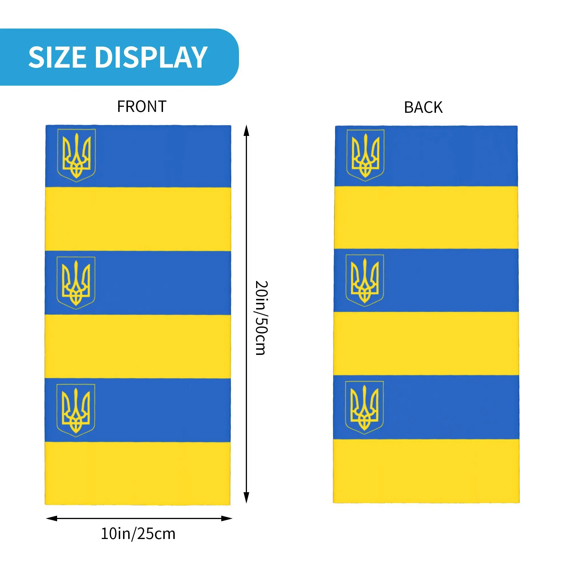 Ukraine Presidential Flag Bandana Neck Cover Printed Ukrainian Balaclavas Mask Scarf Multi-use Headband Unisex Adult Washable