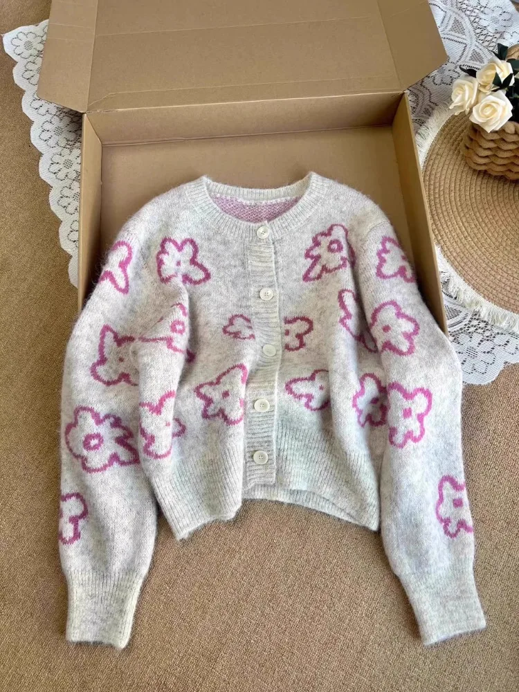 Korobov ฤดูหนาว Gentle เสื้อสเวตเตอร์ถักขี้เกียจ Contrast สีเสื้อกันหนาว Casual หลวมเสื้อผ้าผู้หญิงหวานจัมเปอร์แฟชั่น Sueters De Mujer