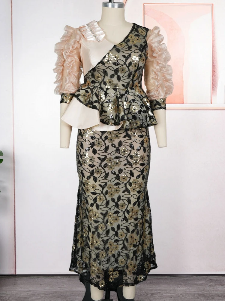 

Африканские платья для женщин, элегантное свадебное мусульманское модное абайя, дашики, халат, кафтан, длинное платье макси, турецкая Африка, новинка 2023 года