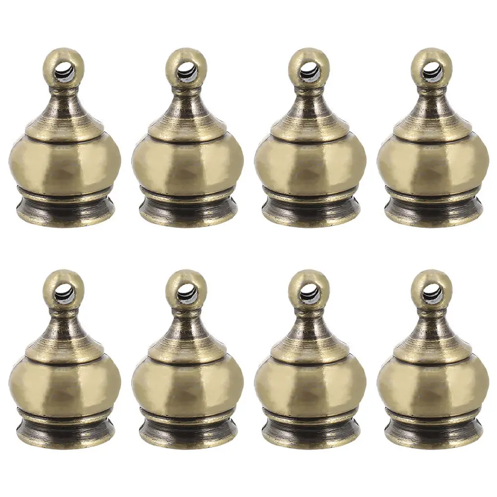 8Pcs Crown Shaped Lamp Finial Screw Caps Decorative Threaded Toppers for Lamp Shade Bed Post Parts Lighting Accessories