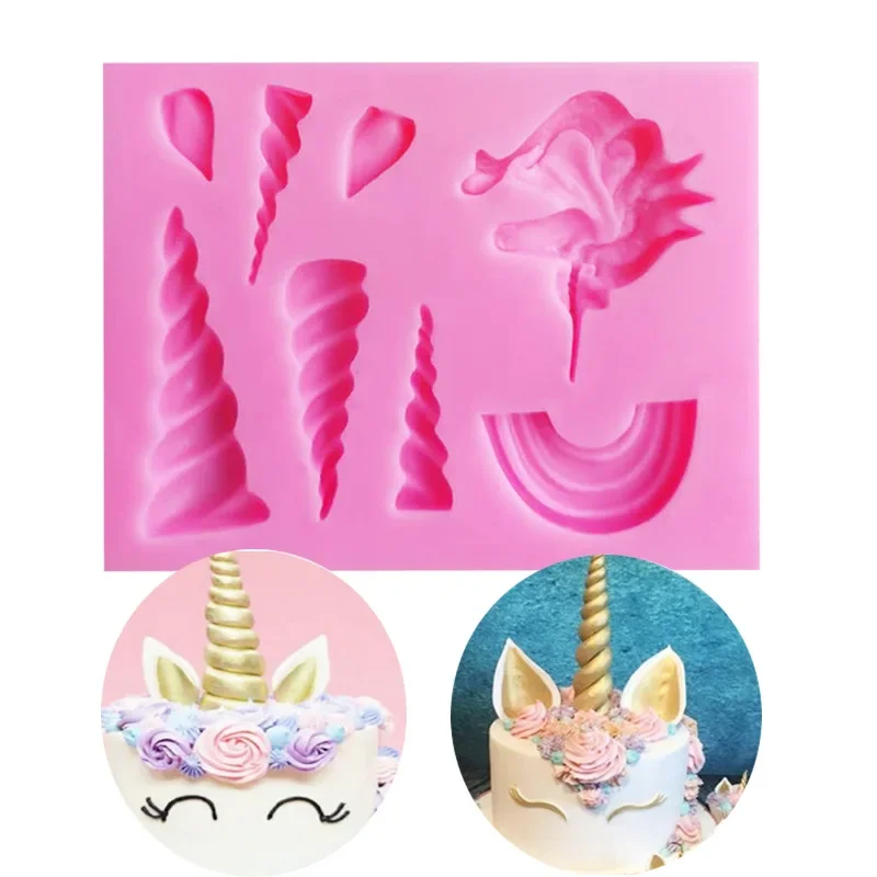 

Baby Birthday Party DIY Cake Decorating Tools, Cupcake Topper, Fondant Chocolate Candy Molds, Cloud Horn Ear Silicone Mold