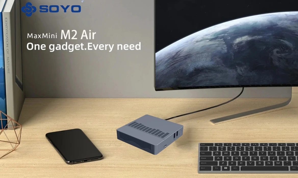 Meijie SOYO Mini PC M2 Air, CPU: Intel N4000 dual band WiFi system window11Pro supports Bluetooth HDMI, 6GB RAM 128GB ROM TV