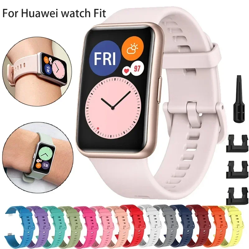 حزام سيليكون لساعة Huawei Watch FIT Strap Smartwatch ملحقات استبدال سوار المعصم correa huawei watch fit New Strap جديد