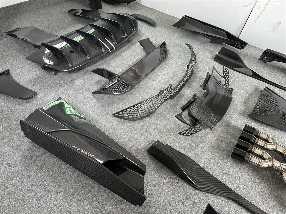 مناسبة لـ McLaren 720S تعديل ألياف الكربون 765LT طقم الجسم المصد الأمامي الجانبي تنورة المصد الخلفي الجناح الجبهة الحاجز. #3