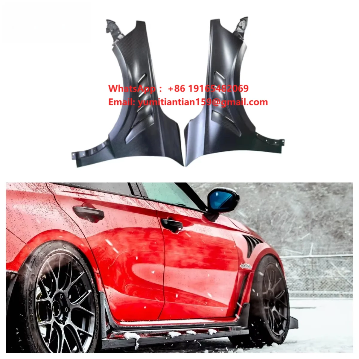 RSC Dry Carbon Fiber Side Fenders for honda Civic Type R FL5 2022+
