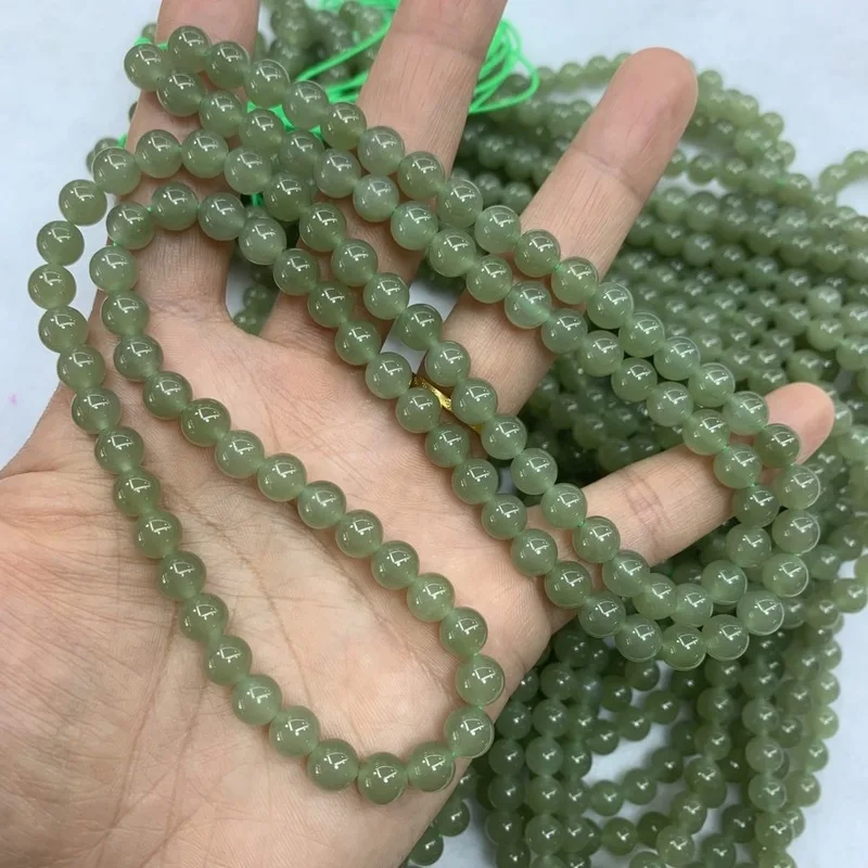 Hetian Jade Qinghai Material 7Mm 108 Pieces Buddha Beads Multi-Loop Bracelet Necklace Accessories