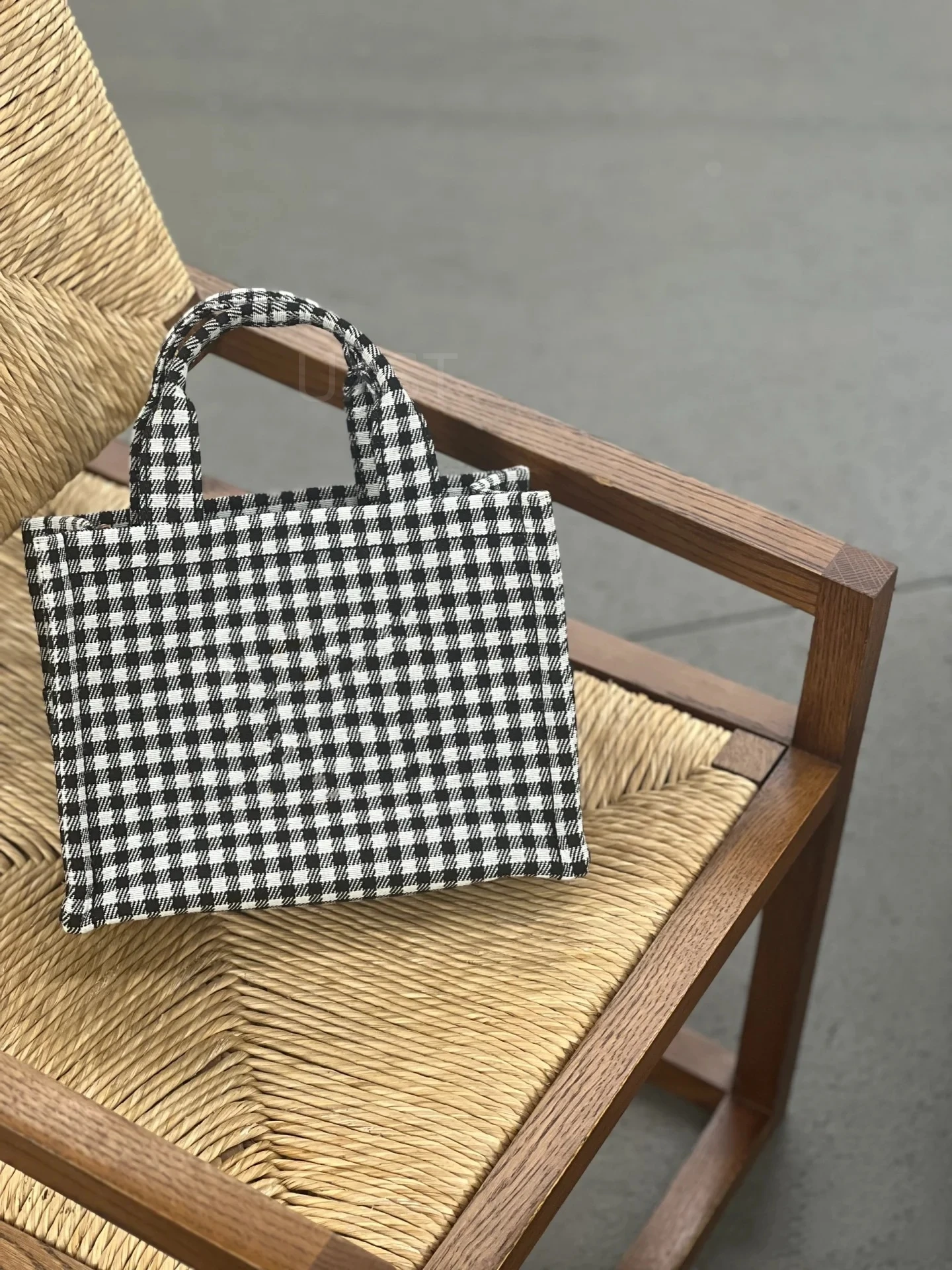 UXST Daily Commuter Versatile Tote Bag 2024 Casual Plaid Canvas Shopping Bag Hottest Popular Mixed Color Handbag Blogger's Same