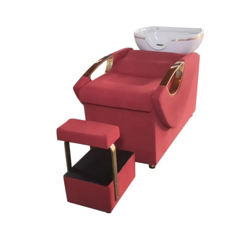 

Beauty Hair Salon Washing Unit Hair Spa Washing Chair Shampoo Chair Synthetic Leather for Sale Salon Furniture Modern
