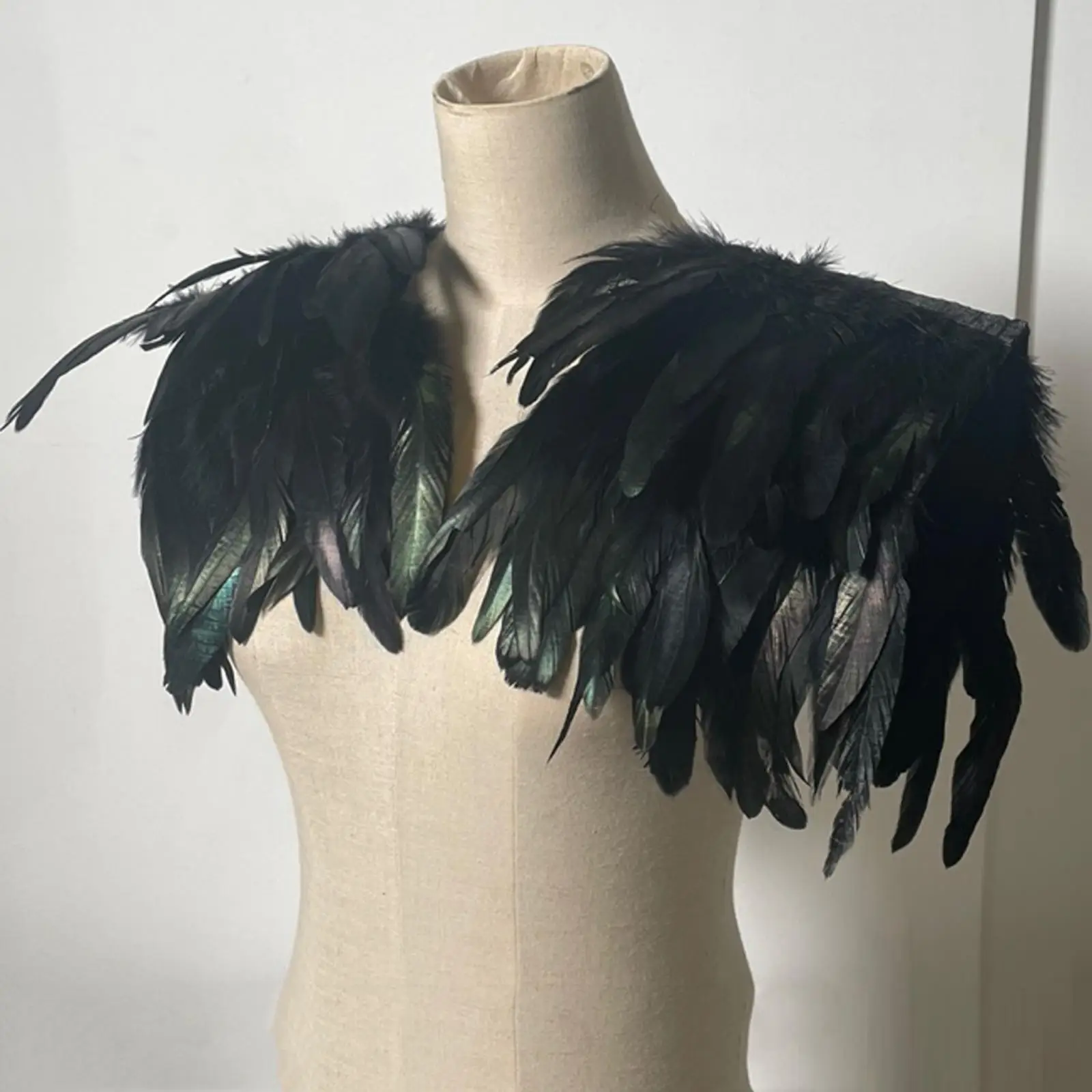 Feather Shrug Shawl Cape Trendy Costume Accessories Women Poncho Dress up Shoulder Wrap for Clubs Gift Cocktail Masquerade Party