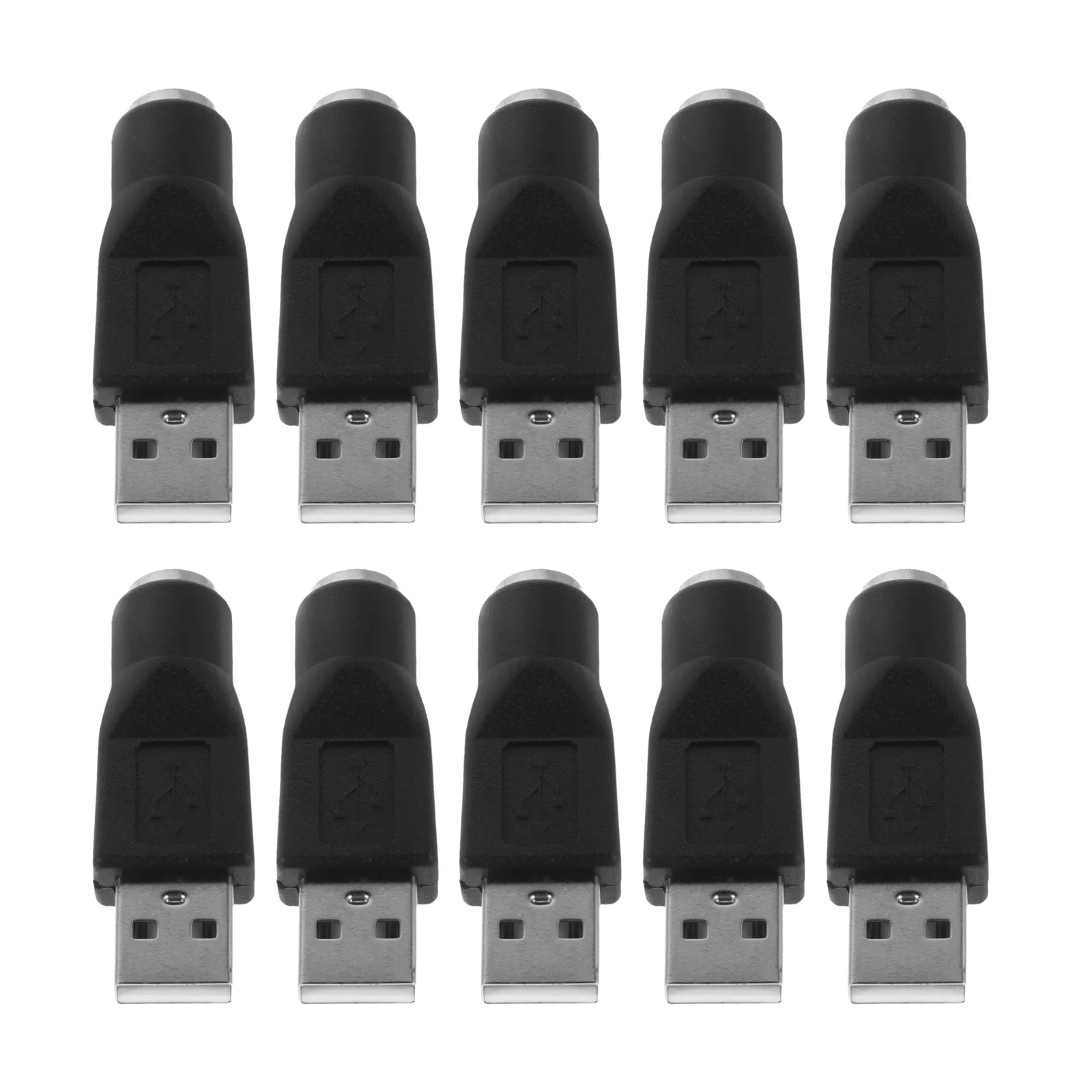 

10Pcs Female to USB Male Adapter Keyboard Mouse Converter Plug and Play Desktop Laptop Notebook Office School Gaming Compact