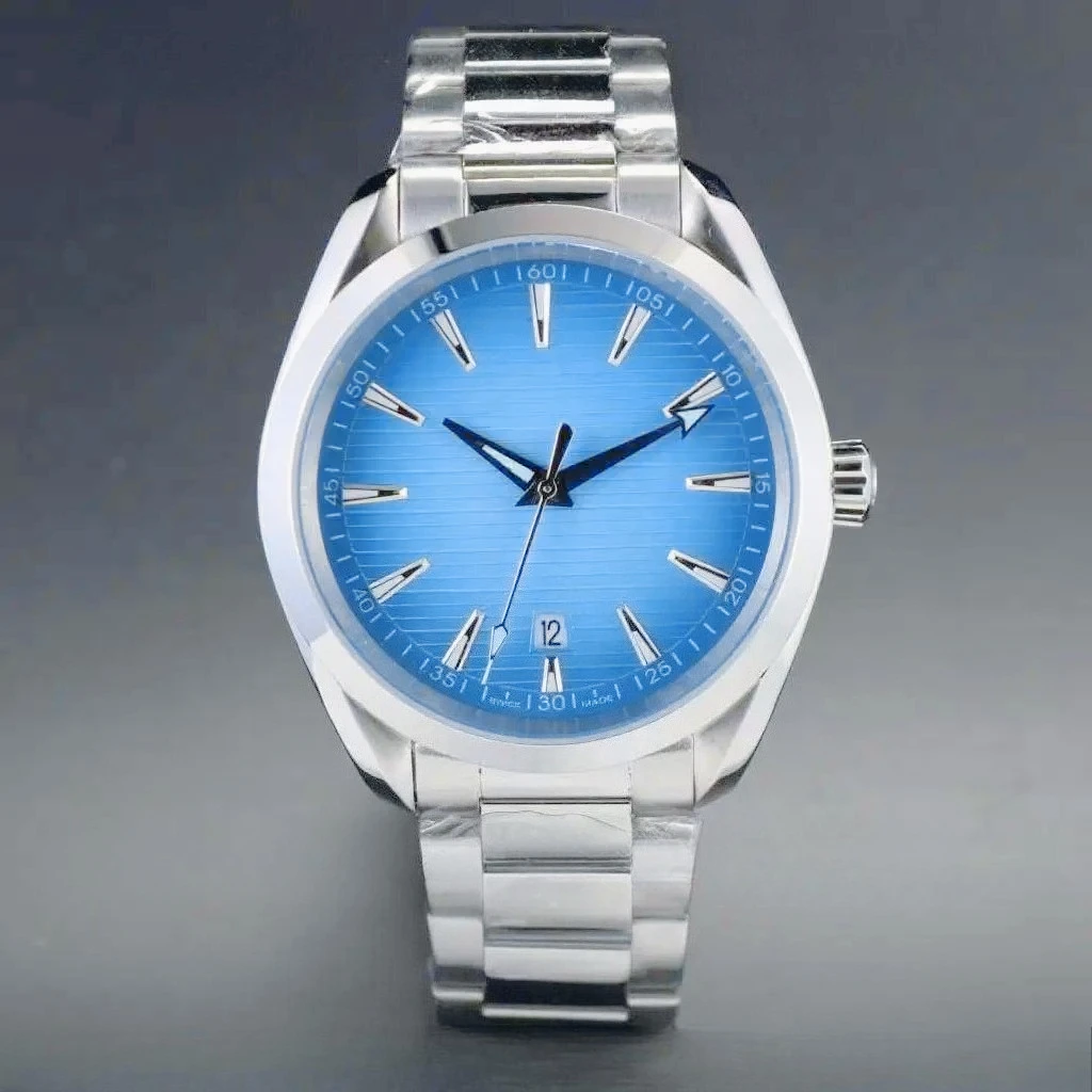 Customized Luxury Men Automatic Mechanical Movement Black Blue Leather Strap Luminous Waterproof Sapphire Glass Stainless Steel - view 4