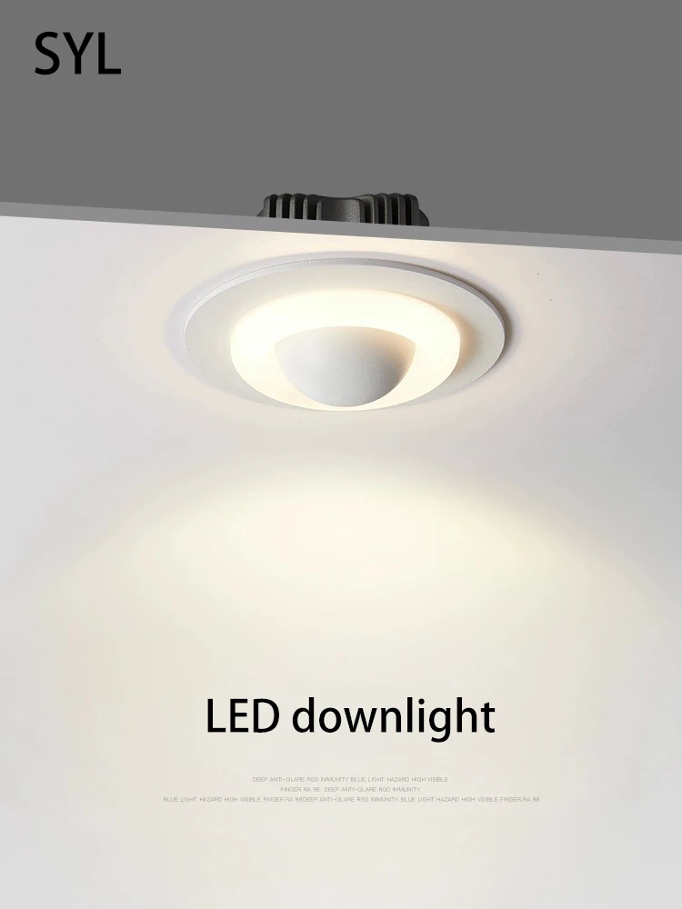 Led Downlight Recessed Down Light Aluminum Ceiling Lamp 75mm Opening Hole 7W Acrylic Soft Lighting For Living Room Bedroom Home