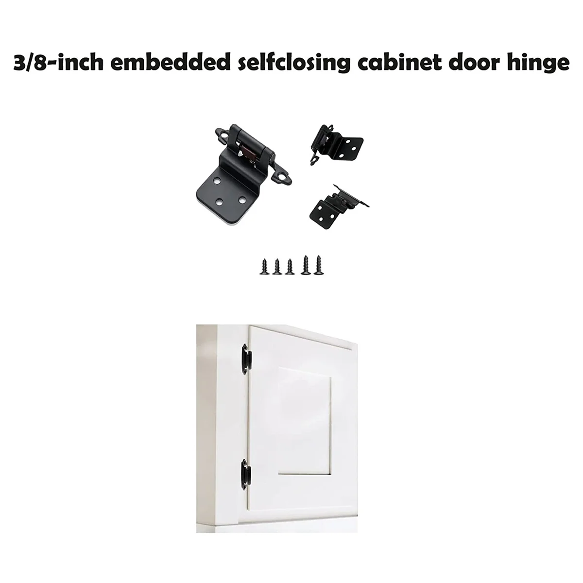 20 PCS 3/8-Inch Cabinet Door Hinges Inset Self Closing Cabinet Hinges Kitchen Cabinet Semi Concealed Hinges