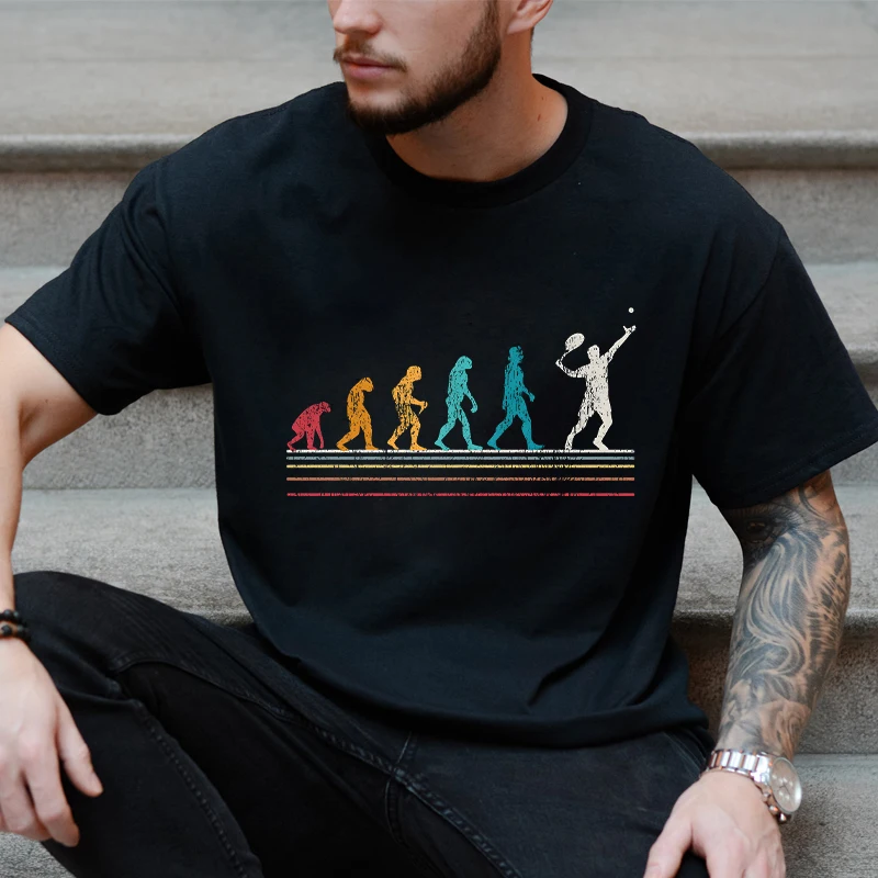 Badminton Evolution Graphic Print T Shirts for Men Classic Graphic Retro Gym Lover Gift Fashion Summer Woman Tee Tshirt Men Top
