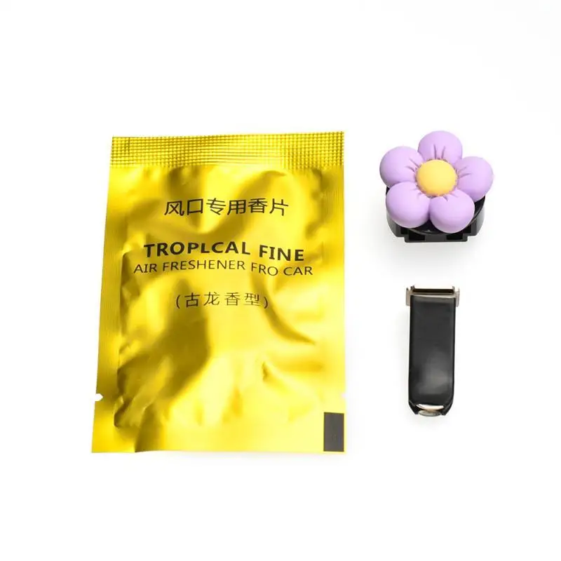 1-2pcs Cute Flower Aromatherapy Car Air Outlet Perfume Clip Air Freshener Colorful Flora Car Interior Decor Auto Accessories