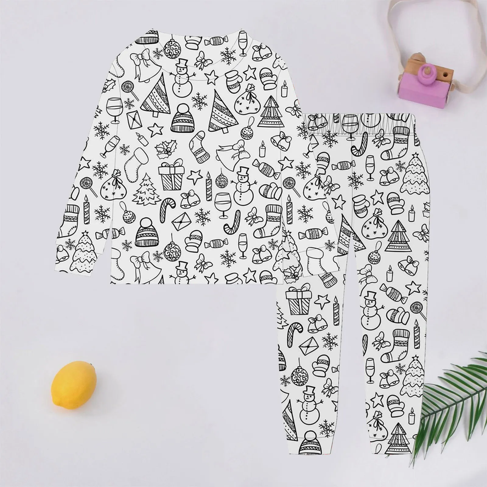 DIY Pajamas Kids Sketch Colorful Christmas Pajama Set Children Art Color Your Own Pajama Handicraft Toys DIY Crafts For Boy Girl