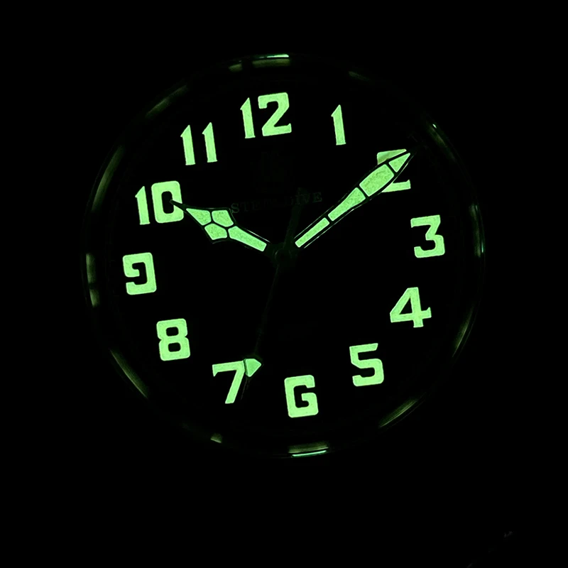 STEELDIVE Men Pilot Watch 39MM Bronze Automatic Mechanical Wristwatch Dive 20Bar Waterproof C3 Green Luminous Sapphire NH35