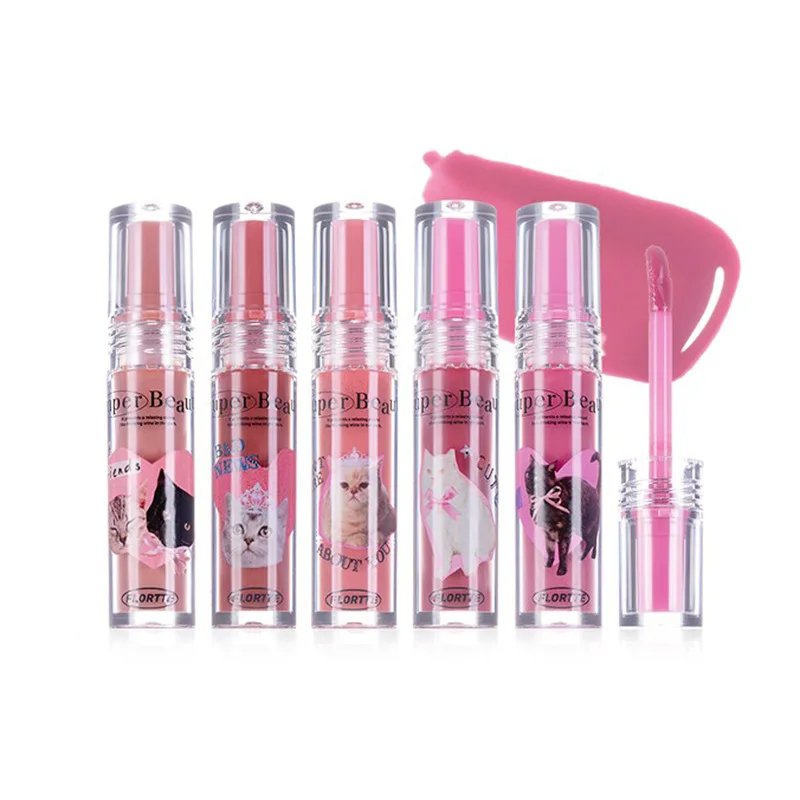 FLORTTE Lip Essence Honey Tender Girl Pure Lust Lip Oil Clear Nourishing Moisturizing Hydrating Fades Lip Lines 3D Pouting Lips