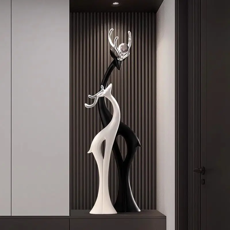 

Modern simple light luxury couple pair deer big entrance ornament living room TV cabinet decoration housewarming wedding gift