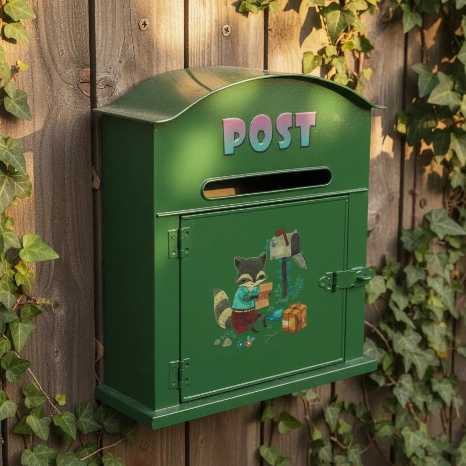 

Animal Mailbox Wall Mounted Green Mailbox Metal Letterbox Outdoor Mail Storage