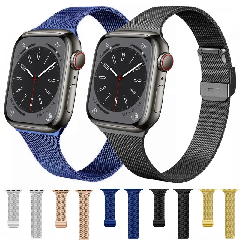 ミラネーゼストラップ Apple Watch バンド 11 10 9 8 7 46mm 45mm 41mm Ultra/3 49mm スリムメタルブレスレット iWatch 6 5 4 SE3 44/40/42mm ベルト
