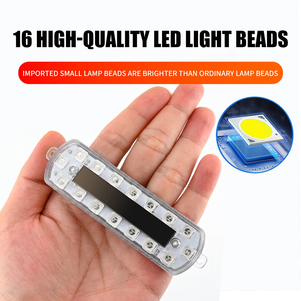 1/2x Solar Power Warning Light for Car Motorcycles LED Flashlight Indicator In-Night Caution Strobe Warning Light Running Lamp