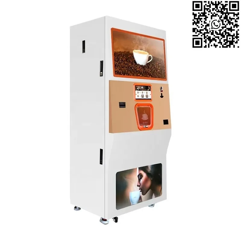 Customized Automatic Fresh Ground Coffee Vending Machine 20 Hot Cold Selections Self Service 14 OZ Cup Dispenser SDK Function